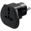 Goobay 94028 World to EU 220V Power Plug Utazó adapter - Fekete (94028)