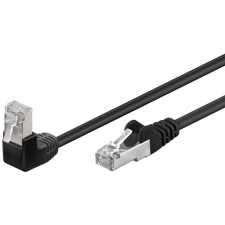 Goobay 94187 F/UTP CAT5e 90° Derékszögű Patch kábel 1m - Fekete (94187) kábel és adapter