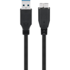 Goobay 95734 USB-A apa - USB Micro-B apa 3.0 Adatkábel - Fekete (0.5m) kábel és adapter