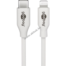 Goobay Apple Lightning-USB C töltő és adatkábel, fehér MFI chip támogatás 1m mobiltelefon kellék