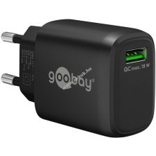Goobay Hálózati gyorstöltő adapter QC3.0, 18W, fekete mobiltelefon kellék