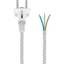 Goobay hálózati tápkábel 3m - Fehér/Ezüst kábel és adapter