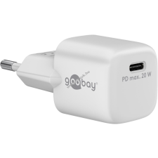 Goobay Hálózati USB-C nano gyorstöltő, 20W, fehér, Power Delivery, PD mobiltelefon kellék