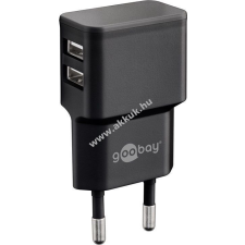 Goobay hálózati usb töltő 2 x USB aljzat 2,4A fekete mobiltelefon kellék