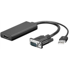Goobay HDMI VGA/D-Sub + USB Átalakító Fekete 5cm 67816 kábel és adapter