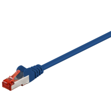 Goobay S/FTP CAT6 patch kábel 10m - Kék kábel és adapter