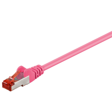 Goobay S/FTP CAT6 Patch kábel 1.5m - Magenta (95581) kábel és adapter