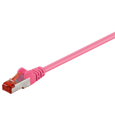 Goobay S/FTP CAT6 Patch kábel 2m - Magenta (95495) kábel és adapter