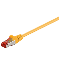 Goobay S/FTP CAT6 Patch kábel 7.5m - Sárga kábel és adapter