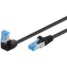 Goobay S/FTP CAT6a 90° Derékszögű patch kábel 0.5m - Fekete (51556) kábel és adapter