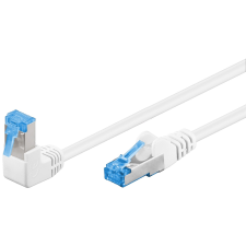 Goobay S/FTP CAT6a 90° Derékszögű patch kábel 10m - Fehér (51568) kábel és adapter