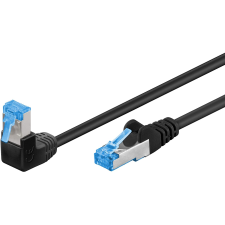 Goobay S/FTP CAT6a 90° Derékszögű Patch kábel 1m Fekete (51557) kábel és adapter