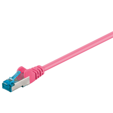 Goobay S/FTP CAT6a Patch kábel 0.25m - Magenta (94143) kábel és adapter