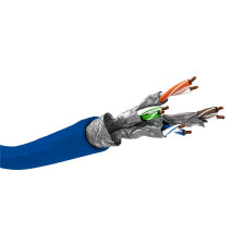 Goobay S/FTP CAT7a Installációs kábel 100m - Kék kábel és adapter