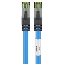 Goobay S/FTP CAT8.1 Patch kábel 20m - Kék kábel és adapter