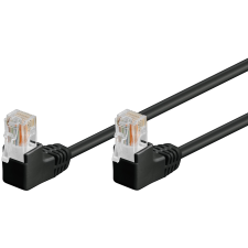 Goobay U/UTP CAT5e 90° Derékszögű Patch kábel 5m - Fekete kábel és adapter