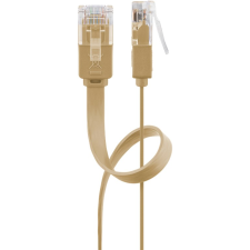 Goobay U/UTP CAT6 Lapos patch kábel 10m - Világosbarna (95881) kábel és adapter