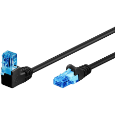Goobay U/UTP CAT6a 90° Derékszögű Patch kábel 2m Fekete (51530) kábel és adapter