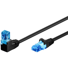 Goobay U/UTP CAT6a 90° Derékszögű patch kábel 3m - Fekete kábel és adapter