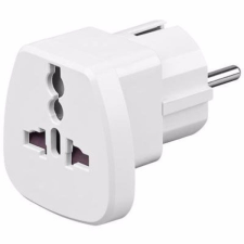 Goobay UK-> EU 230VAc/230VAc-os hálózati csatlakozó Adapter, fehér villanyszerelés