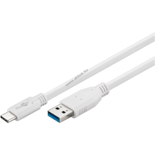 Goobay USB-A 3.0 kábel > USB-C kábel, 15W, fehér, 50cm mobiltelefon kellék