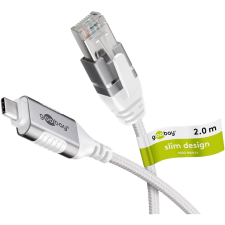 Goobay USB-C 3.2 Gen2 - RJ-45 Ethernet Adapterkábel 2m - Fehér (74387) kábel és adapter