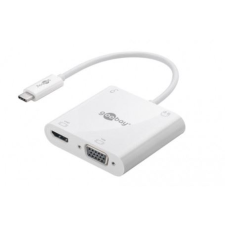 Goobay USB-C Multiport Adapter HDMI + VGA + PD 100W fehér (52418) (G52418) hub és switch