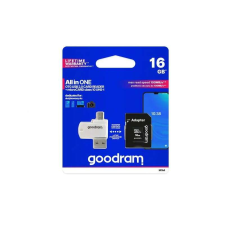 Goodram 16GB microSDHC Goodram UHS-I CL10 memóriakártya + OTG kártyaolvasó (M1A4-0160R12) (M1A4-0160R12) memóriakártya