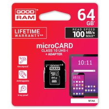 Goodram 64GB M1AA microSDXC UHS-I CL10 memóriakártya + Adapter memóriakártya