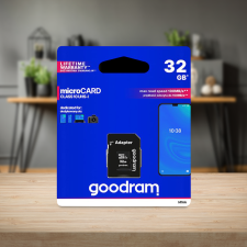 Goodram microSDHC 32GB Class 10 memóriakártya SD adapterrel, Artisjus matricával memóriakártya