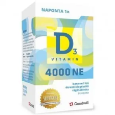Goodwill D3-vitamin 4000NE rágótabletta - 90db vitamin és táplálékkiegészítő