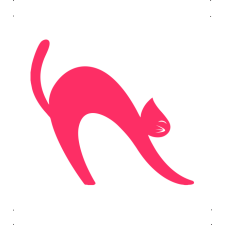  Görbe macska autó matrica pink #472 matrica