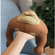 Gorilla formájú, nyomkodható, stressz csökkentő játék gumiból party kellék