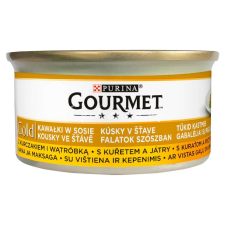 GOURMET GOLD Csirkével és májjal szószban nedves macskaeledel 85g macskaeledel