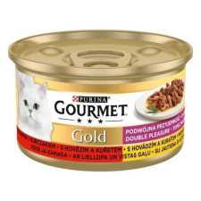 GOURMET GOLD Duó Élmény Csirkével és marhával nedves macskaeledel 12x85g macskaeledel