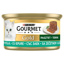 Gourmet Gold Macskaeledel, Darabok Pástétomban, Nyúllal, 85g macskaeledel