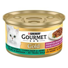 Gourmet GOLD Nyúllal és májjal duó élmény nedves macskaeledel 85g macskaeledel