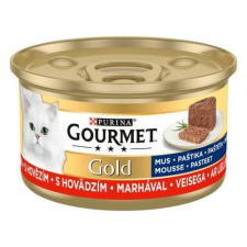 GOURMET GOLD Pástétom Marhával nedves macskaeledel 12x85g macskaeledel