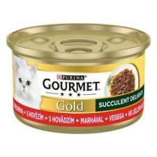 Gourmet Gold Succulent Delights Marhával nedves macskaeledel 85g macskaeledel