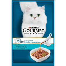 GOURMET PERLE GRAVY DELIGHT Tonhallal nedves macskaeledel – 85 g macskaeledel