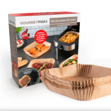 GourmetMaxx sütőpapír ívek forrólevegős fritőzhöz/airfryerhez 100db (DS12648-L) papírárú, csomagoló és tárolóeszköz
