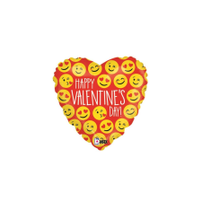 Grabo S.R.L. 46 cm-es szív alakú valentin emoji fólia lufi party kellék