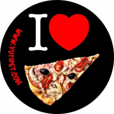 Grafikus címke M-XXL méretű Yutipet hámokhoz (I love pizza) kutyafelszerelés