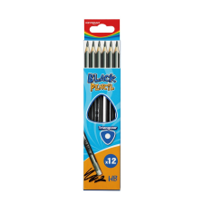  Grafitceruza HB, radíros, háromszögletű 12 db/bliszter Keyroad Black ceruza