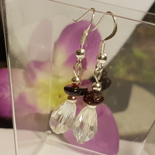  Gránát és Csehkristály fülbevaló fülbevaló