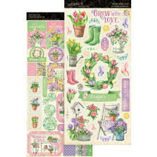 Graphic 45 Grow with Love Matrica Sticker Set (2 ív) matrica