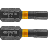 Graphite 56H507 Torziós Ütvecsavarozó Bit, Hatlapú, 4X25mm, 2db (56H507)