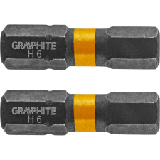 Graphite 56H509 Torziós Ütvecsavarozó Bit, Hatlapú, 6X25mm, 2db (56H509) szerszám kiegészítő