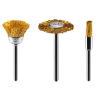 Graphite Csapos kefe készlet 3db, sárgaréz befejezőkefe, pohárkefe, kerékkefe
