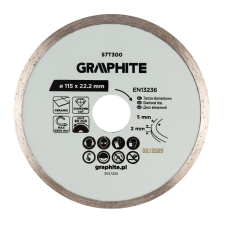 Graphite Gyémánt vágókorong 115x22.2mm, vizes barkácsgép tartozék